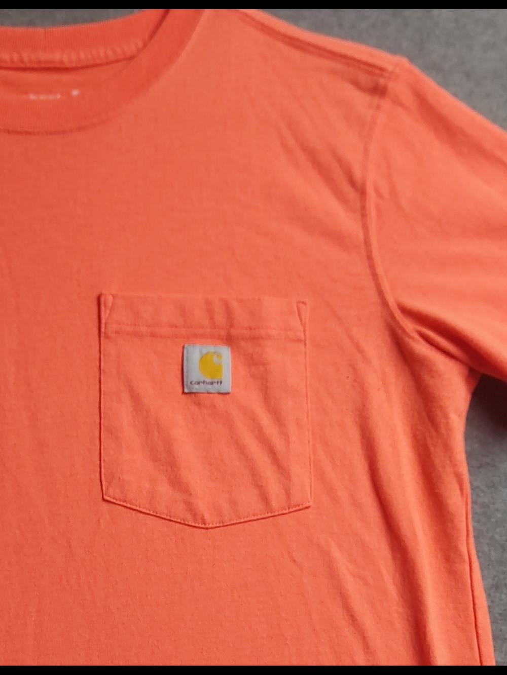 Carhartt Bright Orange/pink Pocket T-Shirt Loose Fit Size Small - Picture 2 of 5